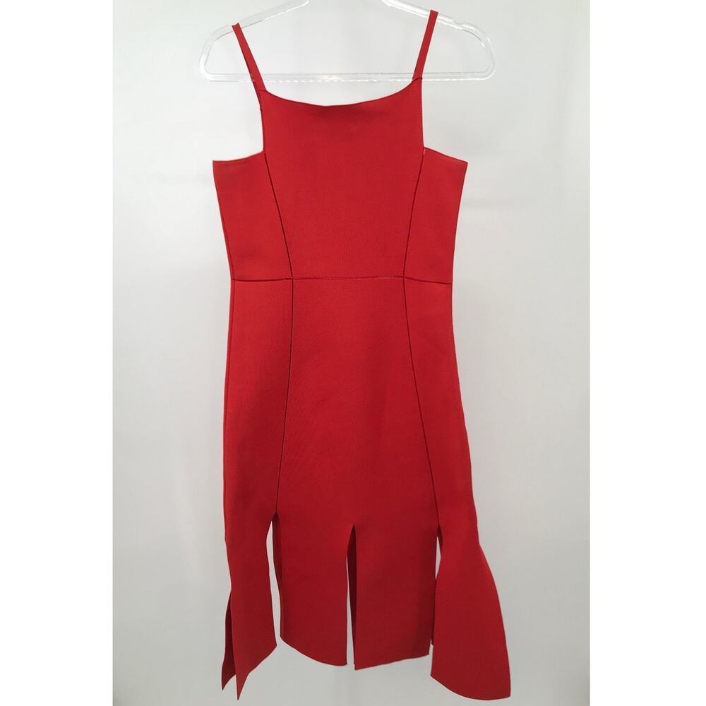 ADEAM Red Stretch Sleeveless Flapper Hem Dress Size S